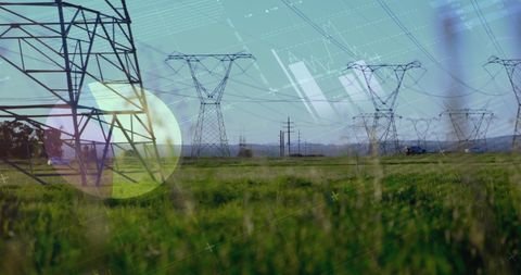 Electricity Transmission Lines with Data and Analytics Overlay