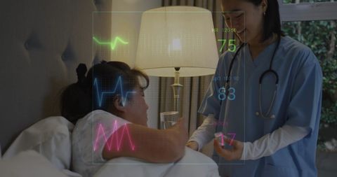 Healthcare Technology: Nurse Assists Patient with Medication