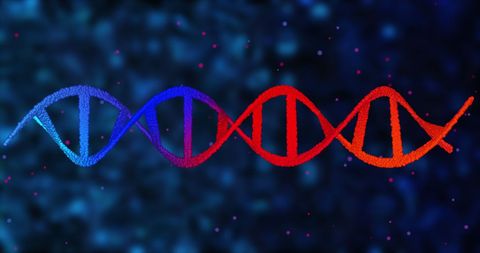 Colorful DNA Double Helix on Digital Blue Background - Download Free Stock Images Pikwizard.com