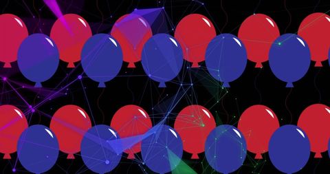 Digital Communication Network with Red and Blue Balloons - Download Free Stock Images Pikwizard.com