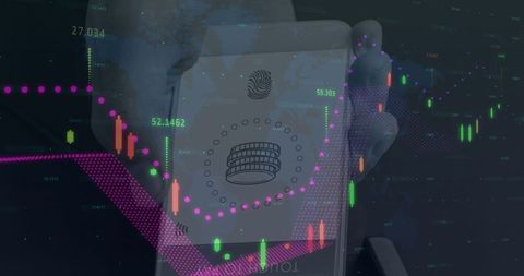 Digital Currency Exchange Concept with Smartphone