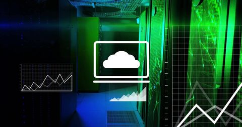 Futuristic Cloud Computing and Data Processing Concept - Download Free Stock Images Pikwizard.com