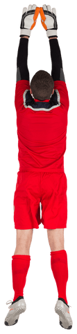 goalkeeper in red uniform jumping on transparent background - Download Free Stock Videos Pikwizard.com