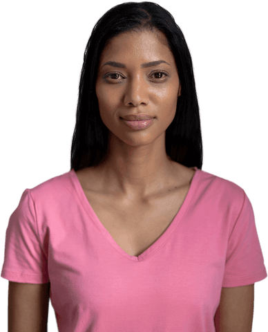 smiling biracial woman in pink shirt on transparent background - Download Free Stock Videos Pikwizard.com