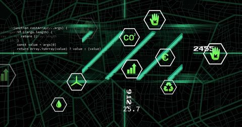 Ecology Interface with Icons and Data Elements - Download Free Stock Images Pikwizard.com
