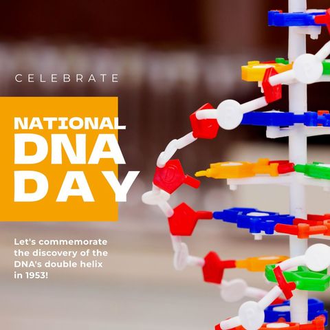 celebrating national dna day with 3d dna model illustration - Download Free Stock Templates Pikwizard.com