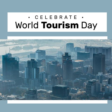 World Tourism Day Celebration with Modern City Skyline - Download Free Stock Templates Pikwizard.com