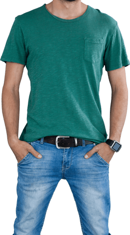 Transparent T-Shirt Fashion Green Casual Wear Midsection