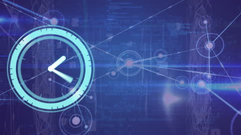 Digital Clock Interface in a Futuristic Abstract Design