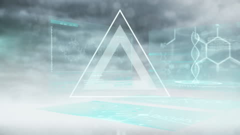 Futuristic Interface with DNA and Scientific Data Animation