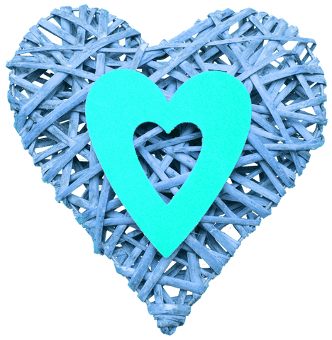 blue woven heart with inner heart on transparent background - Download Free Stock Videos Pikwizard.com