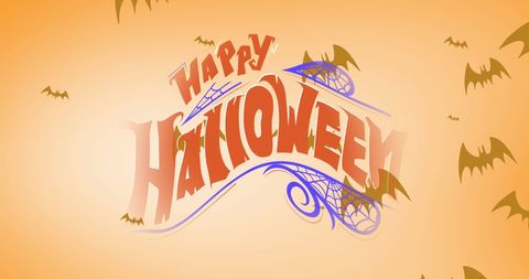 Happy halloween celebration with bats and webs
