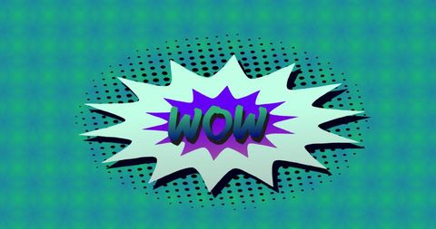 Wow Retro Comic Speech Bubble on Blue Background - Download Free Stock Images Pikwizard.com