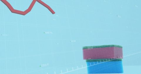 Creative financial data concept with kitchen sponges