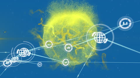 Digital Connections Network on Abstract Energy Sphere