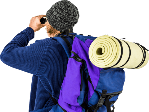 transparent backpacker exploring with binoculars adventure concept - Download Free Stock Videos Pikwizard.com