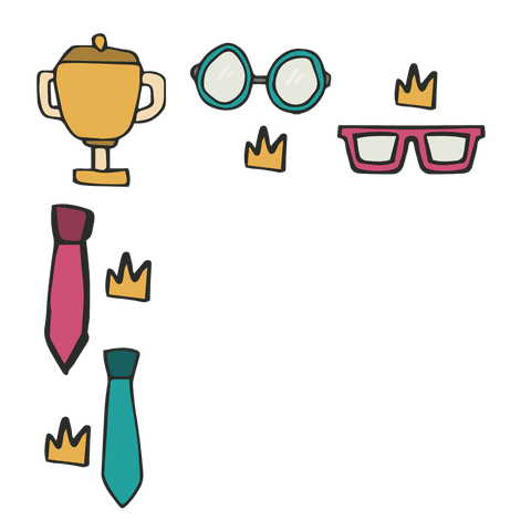 celebrate success with trophy, glasses, ties on transparent background - Download Free Stock Videos Pikwizard.com