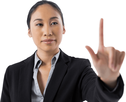 confident businesswoman pressing transparent virtual interface - Download Free Stock Videos Pikwizard.com