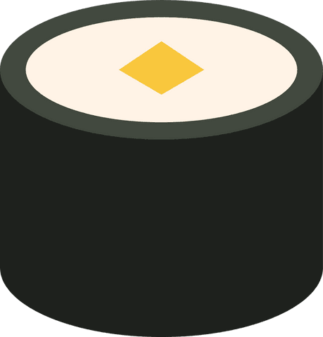 Stylized Sushi Roll on Transparent Background with Minimalist Design - Download Free Stock Videos Pikwizard.com