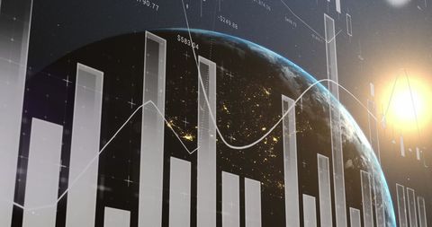 Digital Financial Charts Over Globe Representing Global Economy - Download Free Stock Images Pikwizard.com