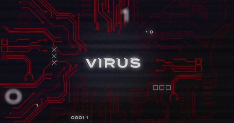 Interference Over Virus Text With Circuit Board Patterns - Download Free Stock Images Pikwizard.com