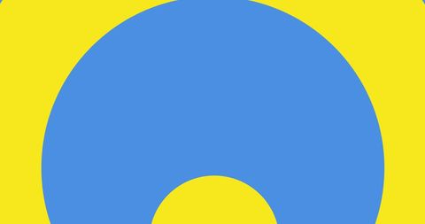 Abstract blue and yellow circular geometric pattern