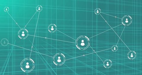 Digital Network Overlay with Human Icons - Download Free Stock Images Pikwizard.com