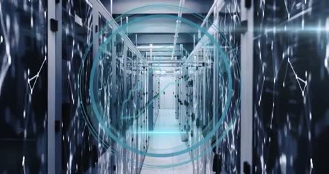 Cybersecurity Digital HUD in Data Center Facility