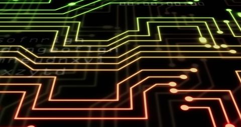 Abstract Digital Circuit Lines on Black Background - Download Free Stock Images Pikwizard.com