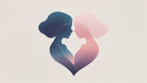 Elegant Silhouette Heart Embracing Cosmic Beauty