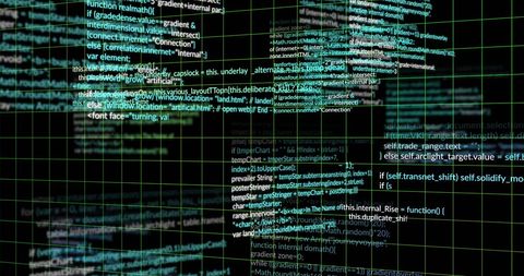 Matrix Coding Screen Showing Digital Data Processing - Download Free Stock Images Pikwizard.com
