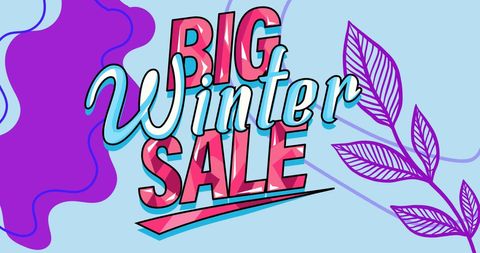 Vibrant winter sale announcement with bold typography