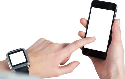 Hands Using Smartphone and Smartwatch with Transparent Background - Download Free Stock Videos Pikwizard.com