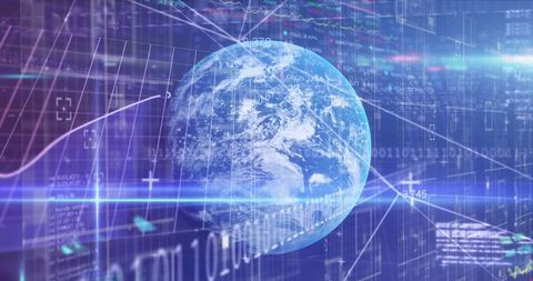 Digital Data Streams Flowing Around Planet Earth - Download Free Stock Images Pikwizard.com