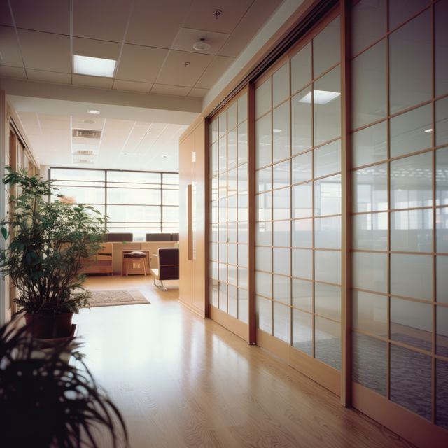 Milk glass tatami door to living room, created using generative ai technology - Download Free Stock Photos Pikwizard.com