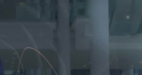 Digital Data Interface Superimposed on Corporate Environment