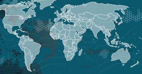 Digital World Map with Global Network Connectivity - Download Free Stock Images Pikwizard.com