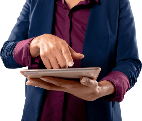transparent background businesswoman using tablet touchscreen - Download Free Stock Videos Pikwizard.com