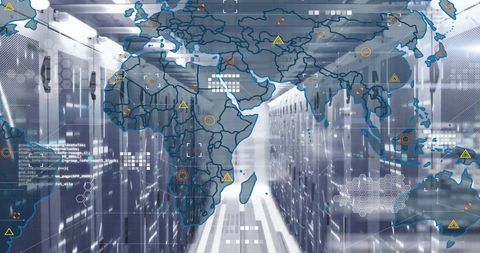 Global Data Network on Digital World Map Overlay - Download Free Stock Images Pikwizard.com