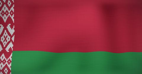 Waving Belarus Flag with Ornamental Border