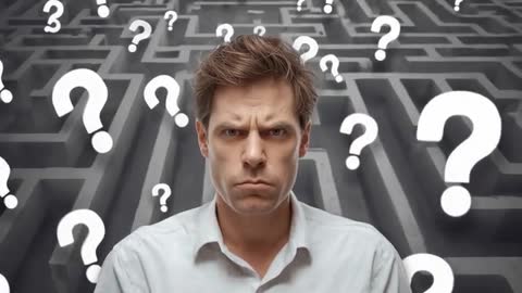Puzzled Man Navigating Maze of Confusion and Uncertainty