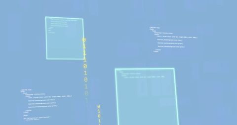 Digital Code and Binary Network on Blue Background - Download Free Stock Images Pikwizard.com