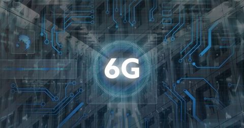 Futuristic 6G Connectivity Abstract in High-Tech Data Center