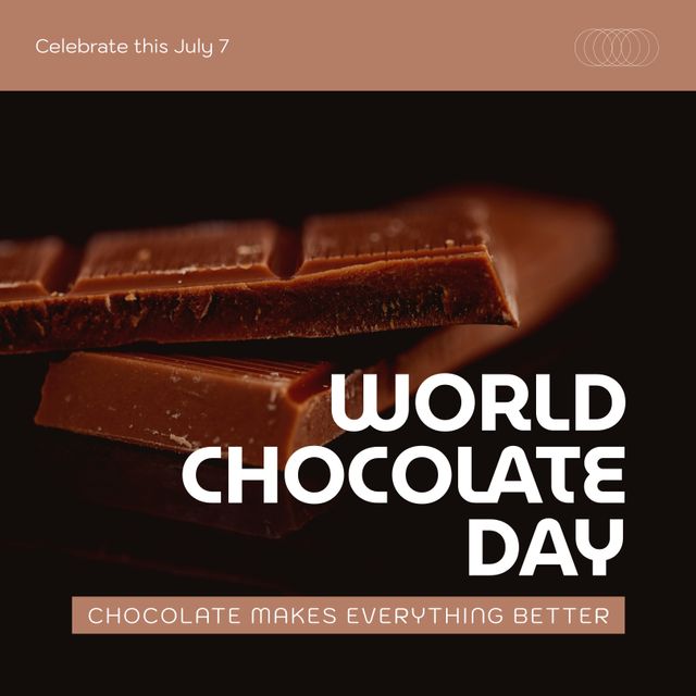 World Chocolate Day Celebration Background With Chocolate Bar - Download Free Stock Templates Pikwizard.com