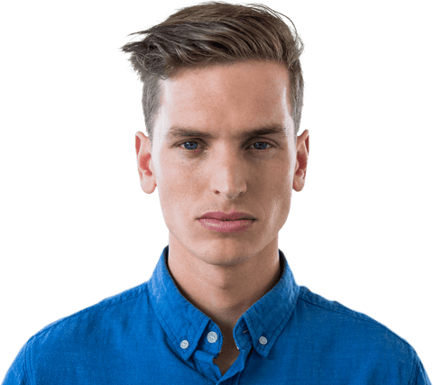 young man in blue shirt with transparent background - Download Free Stock Videos Pikwizard.com