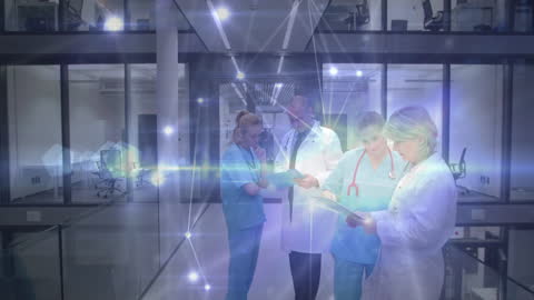 Futuristic Healthcare Technology with Doctor Team Communication