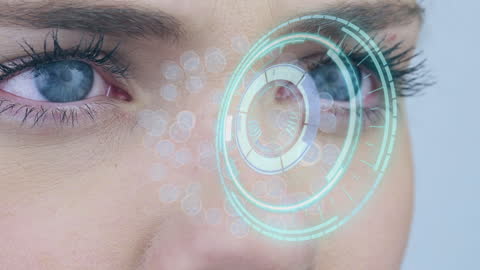 Futuristic Digital Eye Interface Concept with HUD Display