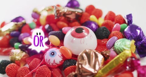 Halloween Candy Pile with Eye Ball Sweets