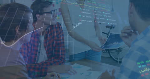 Financial Data Overlay on Diverse Business Meeting