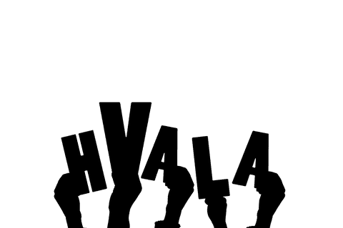 Hands Holding Text Hvala On Transparent Background